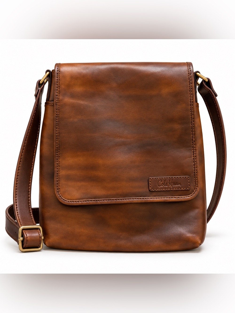 Cole Haan Brown Leather Crossbody Messenger Bag